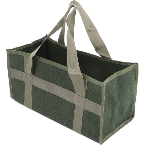 Sac à outils à large ouverture toile kaki vert armée grande capacité résistante imperméable rangement pour électricien 43x21x21cm (1/5)