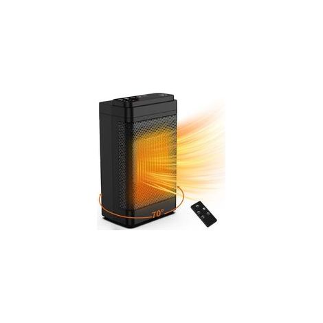 Chauffage D'appoint1500W Portable Radiateur Soufflant 2s PTC Mini Chauffage Electrique 3 Modes Protection Contre, 70° Quiet Vibration, 12H Timer, Surchauffe Temporisé de Chauffage Soufflant