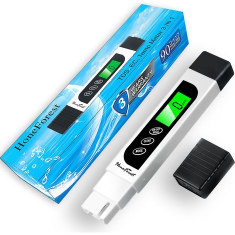 Testeur de qualité de l'eau, compteur TDS HoneForest, conductimètre et thermomètre 3 en 1, 0-9990 ppm (1/3)