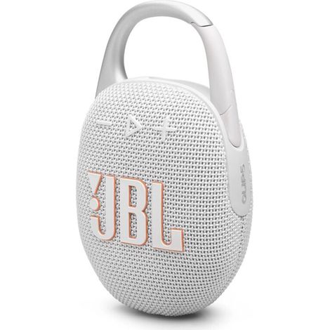 JBL Clip 5, Enceinte Bluetooth ultra-portable, mousqueton intégré, son JBL Pro, basses percutantes, 12 heures d\'autonomie, fonction Playtime Boost, résistante à l\'eau et à la poussière IP67, en gris
