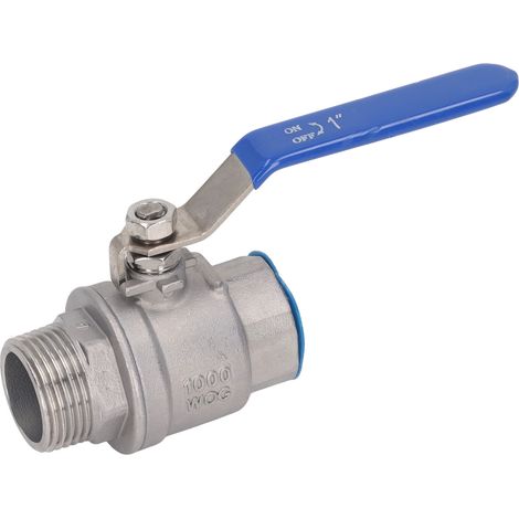 Vanne à bille droite 1 pouce NPT en acier inoxydable, raccord pour eau et huile (1/5)