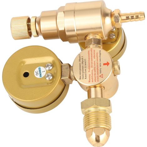 Régulateur gaz soudure argon CO2 manomètre débitmètre vanne MIG TIG entrée filet mâle G5/8 pouce sortie 1/4 pouce (1/5)