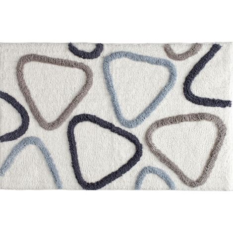 Tapis de bain triangle en coton tufté 50x80cm (1/5)