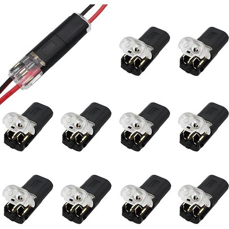 Connecteurs à Fil Basse Tension, 2 Broches Connecteur de Fil Electriques, Pour Câble 18-22 AWG (1/5)