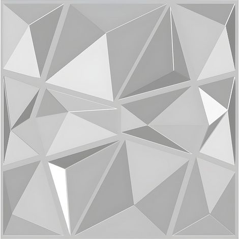 Vente-Unique – Panneau décoratif mural 3D à peindre – Lot de 12 plaques – Surface 3 m² – Matière bambou – Pose collée – Thème géométrique