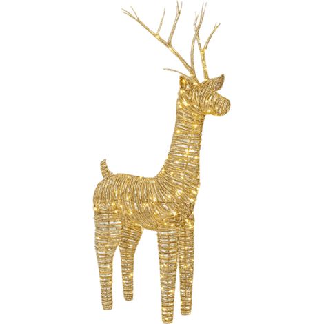 Statuetta decorativa a forma di renna con led, decorazione natalizia da interno ed esterno h 104 cm (1/4)