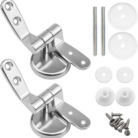 Ensemble 2 Charnieres pour Couvercle Toilette Fixes pour Reparation Siege (1/5)