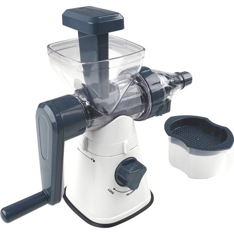 Fackelmann 27912 Estrattore Manuale, 30 x 13 x 26 cm, Ideale per preparare estratti di Frutta e Verdura, Linea EasyPrepare, (Colore, Plastica, Bianco, Blu E Trasparente (1/5)