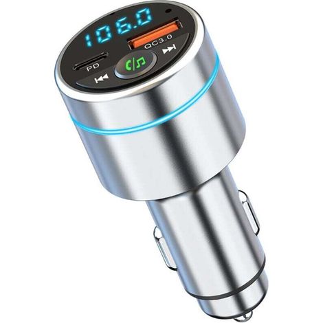 Transmetteur FM Bluetooth 5.3. Tout Métal Bluetooth Voiture. Chargeur Rapide de Voiture BC61. Adaptateur Bleutooth Autoradio. Suppression du Bruit. Appel Main Libre. Musique Hi-Fi