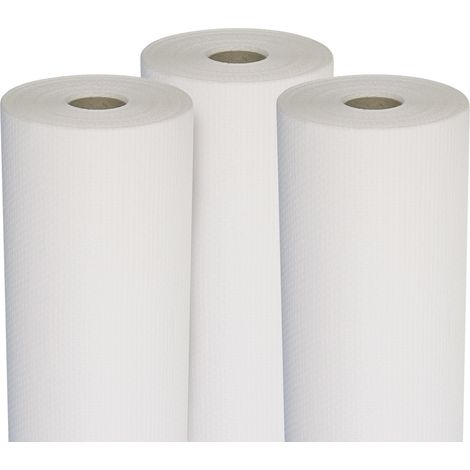 Semin – Lot de 3 rouleaux de toile de verre 50 m x 1 m – 110 g/m² – Pour murs et plafonds – Motif maille – Facile à poser