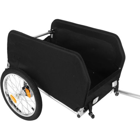 Remolque de carga para bicicleta plegable con funda impermeable extraíble, 40 kg, ruedas 16", acero (1/5)