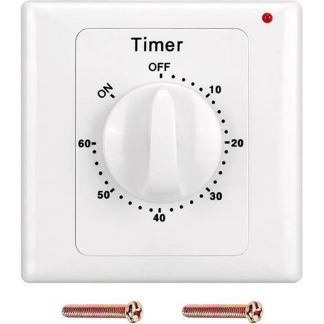 Timer con conto alla rovescia di 60 minuti, alimentazione CA 220 V, interruttore a pulsante, timer elettronico/meccanico con spina. (1/5)