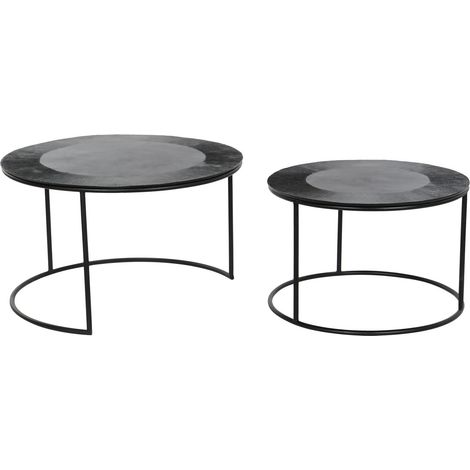 Mesita Auxiliar Set 2 Metal Aluminio 76,5X76,5X47 (1/4)