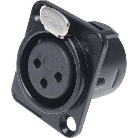 RS PRO-Connecteur XLR Femelle Droit 3 voies Montage panneau, placage Argent ( Prix pour 1 ) (1/2)