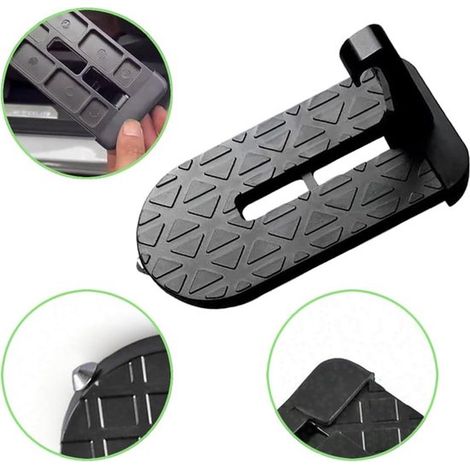 Adatto per i pedali delle portiere dell'auto, gancio per pedale monoblocco, gancio per chiusura portiera, pedale della portiera dell'auto in lega di alluminio, nero (1/5)