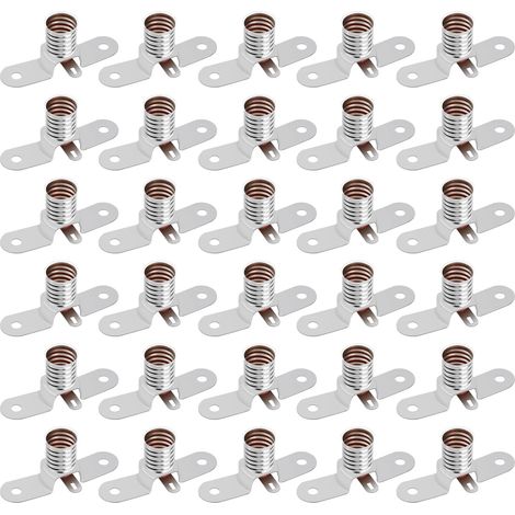 30 Pièces E10 Petit Porte-Ampoule, Argent Base de Lampe à Vis, Petite Ampoules Douille pour École Laboratoire Accessoires Électriques de Circuits (1/5)