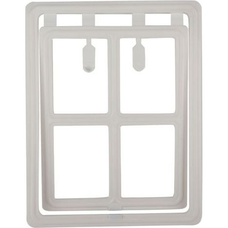 Porte en plastique pour chien, chiot, chat, verrouillage magnétique, rabat de sécurité pour porte de fenêtre à moustiquaire (blanc XL) (1/4)
