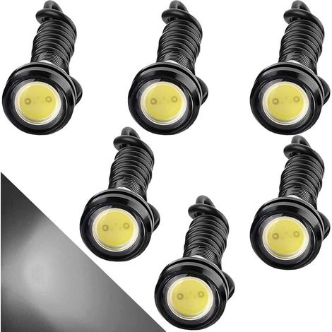 haute puissance 18mm 9W Eagle Eye LED lumière, voiture moto DRL feux diurnes antibrouillard feu de recul feu de gabarit 12V étanche (blanc , 6PCS) (1/5)