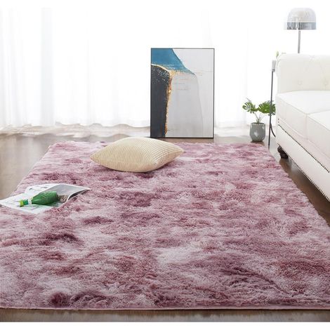 Hochflor Teppich Shaggy Batik Rosa 120x180cm für Wohnzimmer Kinderzimmer (1/5)