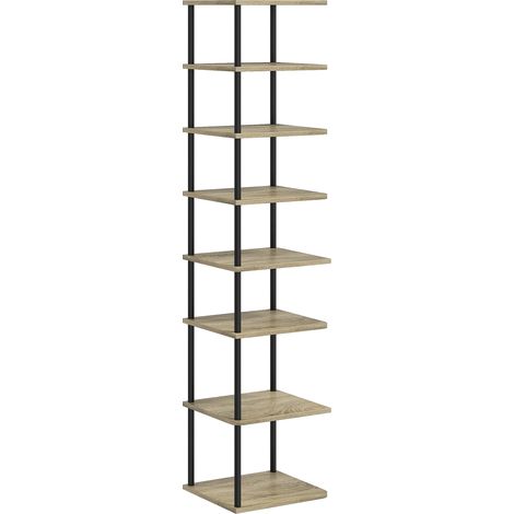 Meuble à chaussures à 8 niveaux meuble de rangement cadre en métal - 28l x 26P x 125H cm