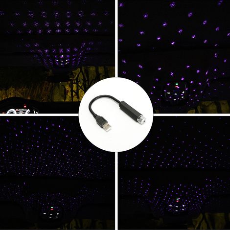 Flexibler USB-LED-Sternenhimmelprojektor mit Soundsteuerung, zur Automontage geeignet, mit romantischem Sternenhimmeleffekt (verpackt in einem lila-blauen OPP-Plastikbeutel) (1/2)