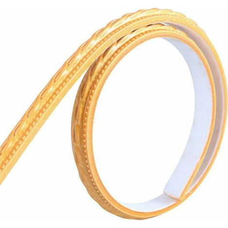 1.2cm x 2m Flexible Edging Molding, Self Adhesive Peel and Stick Wallpaper Borders Waterproof Trim Line for Furniture Frame, Gold (1/5)