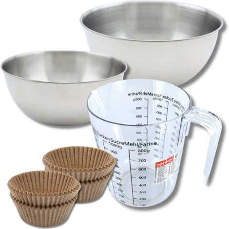 Set pâtisserie avec 40 moules à muffins en papier, 2 bols à mixer, verre mesureur et spatule Zenker (1/5)
