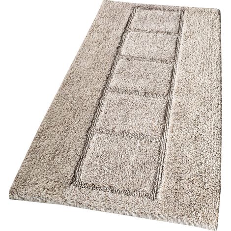 Tapis De Bain En Coton Shaggy 55x90 Cm Tapis De Chevet Doux Absorbant Antidérapant - Beige