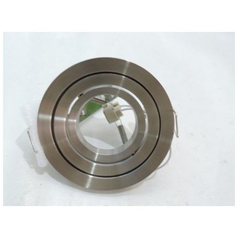 Spot encastré inox Ø 100mm orientable pour lampe G5.3 12V 50W max (non incl) LUXOR DELTA LIGHT 2021314INOX