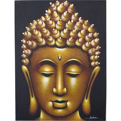 Peinture Bouddha - Finition Sable Doré- Vendu par 1 (1/4)