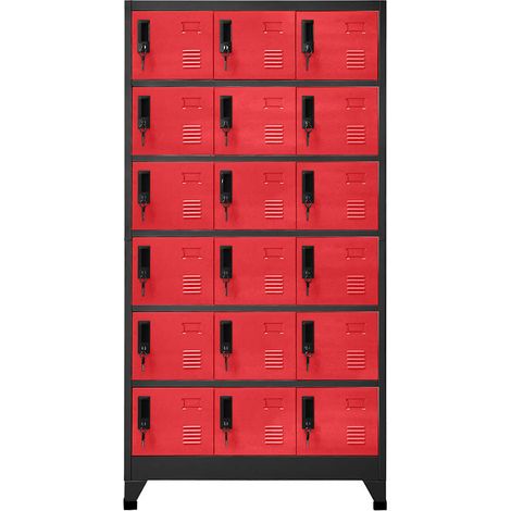 Maison Exclusive - Armadietto con Serratura Antracite e Rosso 90x40x180cm Acciaio