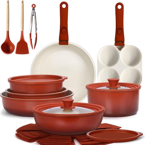 Set of 21 Non-Stick Non-Toxic Cookware with Removable Handle (1/5)