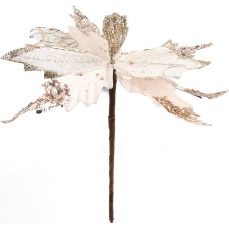 Glänzende künstliche Weihnachtsblume zur Dekoration des Weihnachtsbaums (1/5)