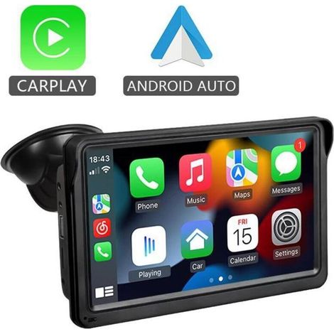 Autoradio 7 pouces avec CarPlay Android Auto Bluetooth WiFi carte TF sortie AUX USB transmetteur FM (1/5)