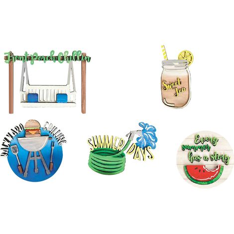 Set bestehend aus 1 hölzernem Sommer-Serviertablett, handgefertigter Dekoration für Eiscreme und Saft, Aufbewahrungsbeutel, Einheitsgröße. (1/5)