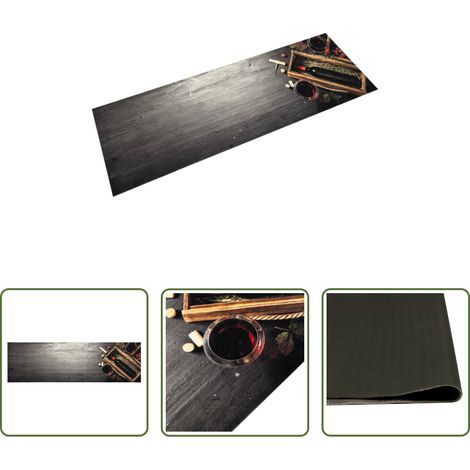 vidaXL Samt Teppich - Küchenteppich Waschbar Weinflasche 45x150 cm Samt (1/5)