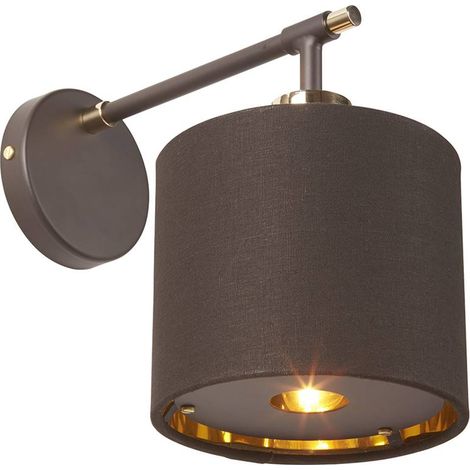 Elstead Balance - 1 Licht Innenwandleuchte Braun, Messing poliert, E27 (1/5)