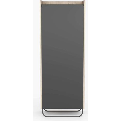 Recibidor zapatero 1 puerta Modelo 525 acabado roble claro/grafito. 133cm(alto) 50cm(ancho) 28cm(fondo). (1/4)