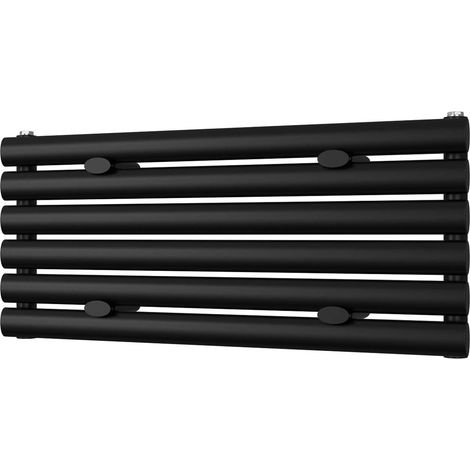Omeara Axis - Black Horizontal Radiator H348mm x W800mm Single Panel