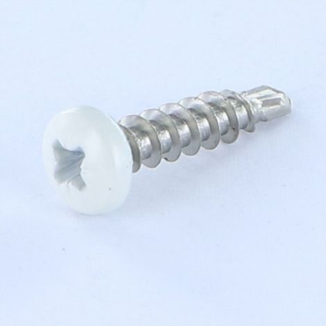 Vis autoperceuse Tête cylindrique TC Pozi FIL AGLO 5X22 Inox A2 RAL9010 blanc pur-1 pièce