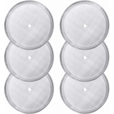 6-teiliges Ersatz-Siebfilterset für French-Press-Kaffeemaschinen, wiederverwendbare Edelstahl-Siebfilter für universelle 1000-ml-/34-oz-/8-Tassen-French-Press-Kaffeemaschinen (1/5)