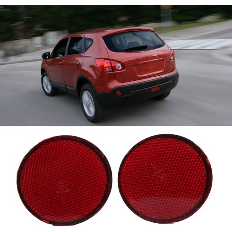 Un réflecteur rond rouge de pare-chocs arrière de chaque côté pour Nissan QASHQAI 2007-2015 (1/5)