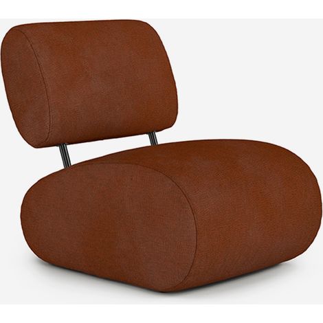Poltrona moderna in ciniglia senza braccioli Tux - Marrone (1/5)