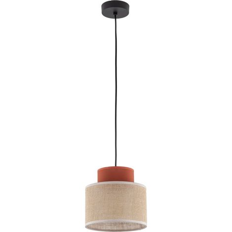 Lampada a sospensione DUO in juta marrone, modello 3139, TK Lighting (1/5)