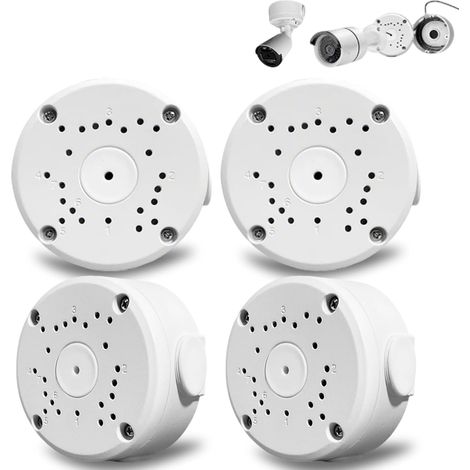 Lot de 4 boîtes de jonction pour caméra de surveillance - Boîte de dérivation hémisphérique Boîtes de dérivation pour caméras de surveillance pour guide-câbles protégés et montage - Boîte de jonction (1/5)