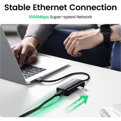 Adaptateur Ethernet USB 3.0 1000 Mbps, hub USB RJ45 (1/4)