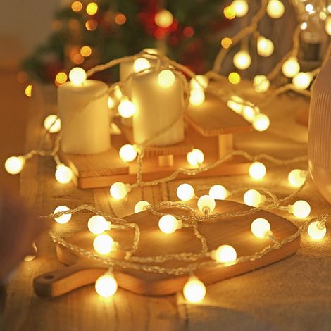 Guirlande Lumineuse - 40 Ampoules LED - 6 Mètres - Alimentation Sur Prise - 8 Modes - Pour Intérieur Et Extérieur - 1 Pièce (1/5)