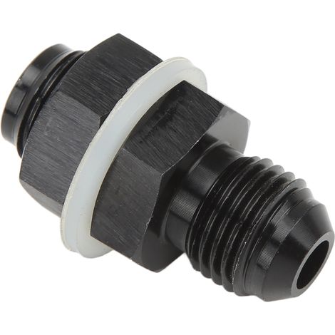 Schottverschraubung für Brennstoffzellen mit PTFE-Dichtung, schwarz eloxierter Anschluss aus Aluminiumlegierung 6061-T6, für verschiedene Flüssigkeiten, Größe AN6 (1/5)