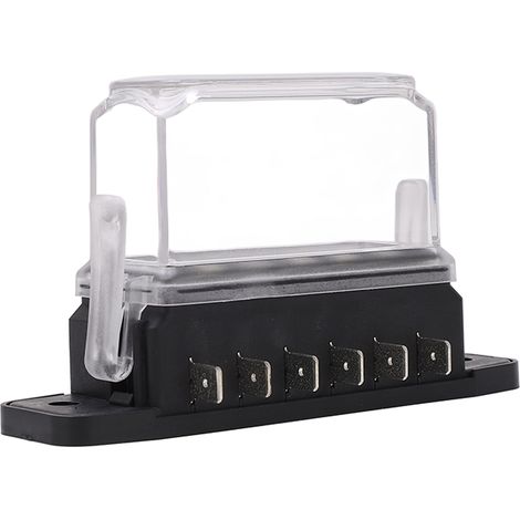 6-fach Sicherungskasten mit wasserdichter, transparenter Abdeckung, 12V/24V Sicherungshalterblock für Boote und Wohnmobile, 45A Gesamtlast (1/5)