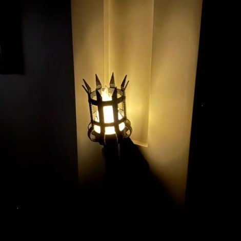 Applique murale torche médiévale jaune, nouvelle pièce tendance, originale et adorable